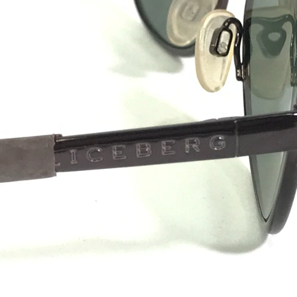 Iceberg Sunglasses IG 85153 744 Brown Round Oval Frames with Green Lenses